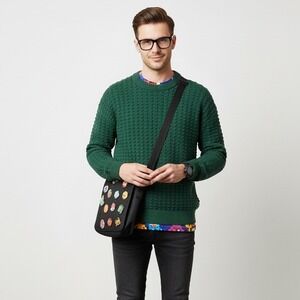 LEGO‎ x Target Green Textured Knit Sweater Men L Crewneck Holiday Cotton Blend